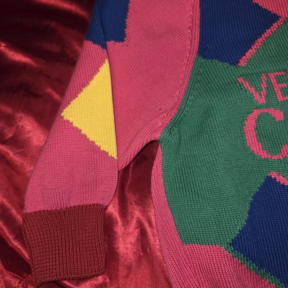 Versace Jeans Couture Y2K Logo Argyle Colorblock Knit Sweater - Picture 2 of 6
